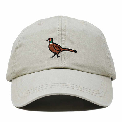 Dalix Ring Necked Pheasant South Dakota Embroidered Bird Cotton Baseball Cap Dad Hat Mens Womens Outdoor Summer in Washed Stone White