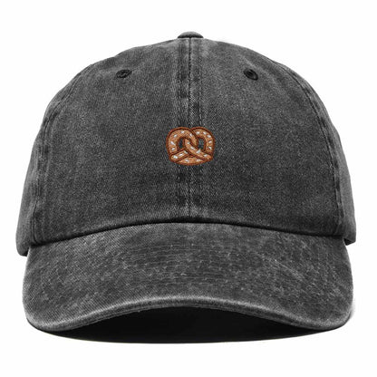 Dalix Pretzel Embroidered Dad Cap Adjustable Cotton Twill Baseball Hat Casual Relaxed Low Profile Cap Womens in Washed Black