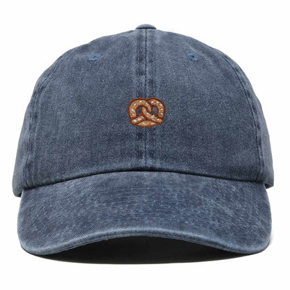 Dalix Pretzel Embroidered Dad Cap Adjustable Cotton Twill Baseball Hat Casual Relaxed Low Profile Cap Womens in Washed Navy Blue