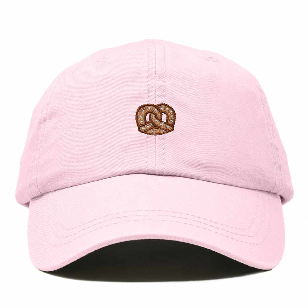 Dalix Pretzel Embroidered Dad Cap Adjustable Cotton Twill Baseball Hat Casual Relaxed Low Profile Cap Womens in Washed Pink