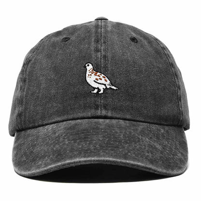 Dalix Willow Ptarmigan Alaska Embroidered Bird Cotton Baseball Cap Dad Hat Mens Womens Outdoor Summer in Washed Black