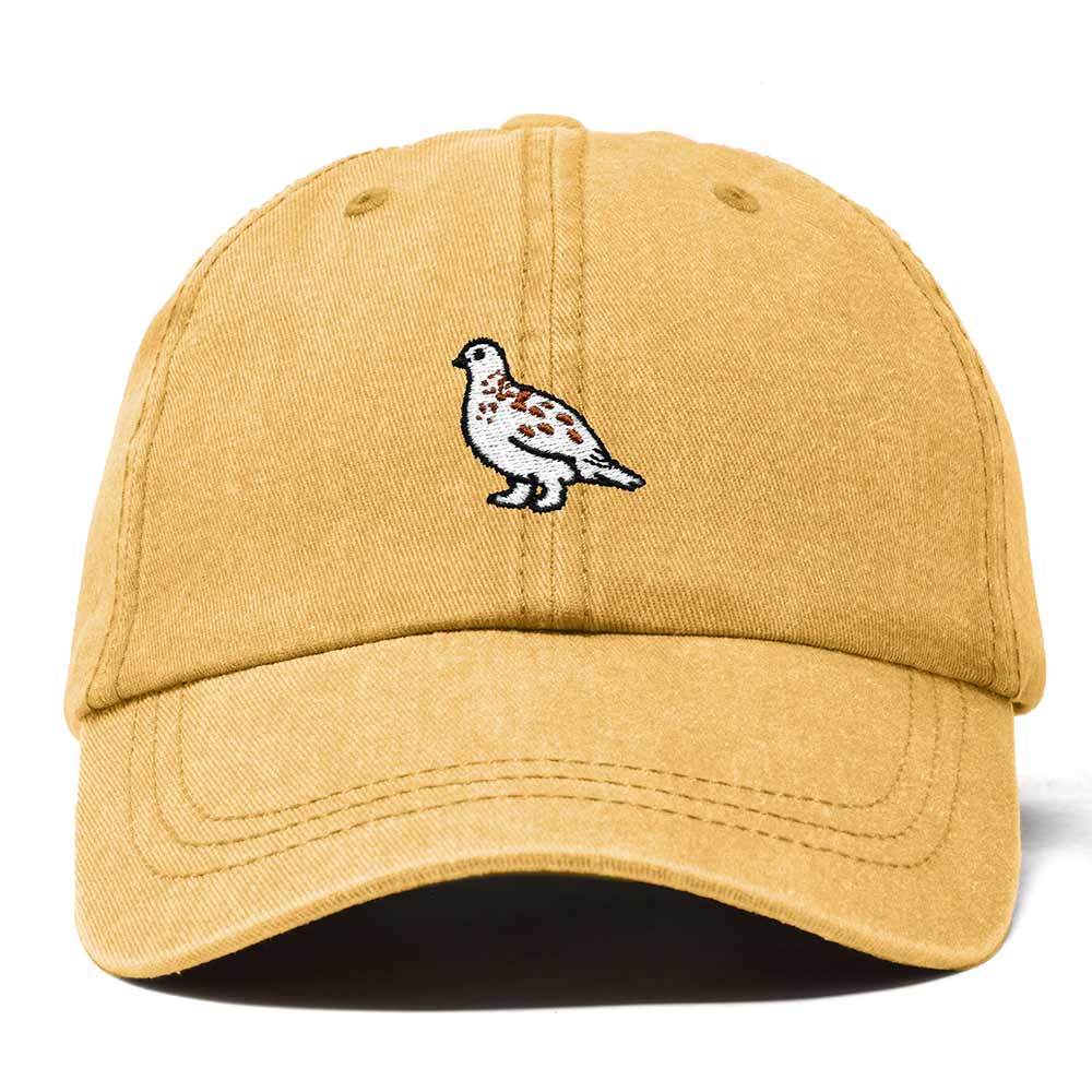 Dalix Willow Ptarmigan Alaska Embroidered Bird Cotton Baseball Cap Dad Hat Mens Womens Outdoor Summer in Washed Gold