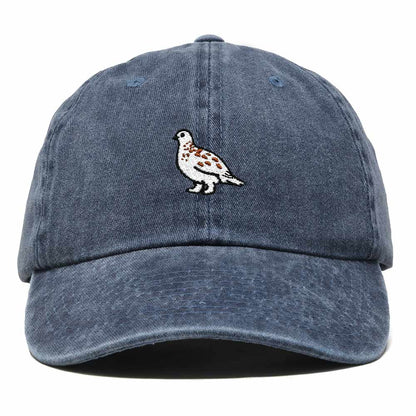 Dalix Willow Ptarmigan Alaska Embroidered Bird Cotton Baseball Cap Dad Hat Mens Womens Outdoor Summer in Washed Navy Blue