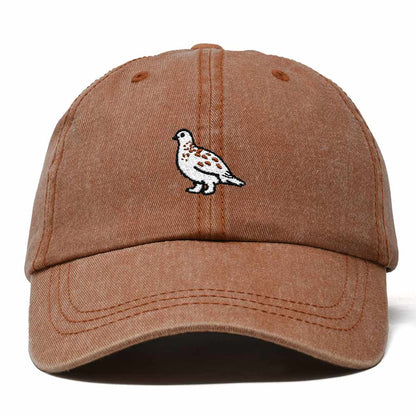 Dalix Willow Ptarmigan Alaska Embroidered Bird Cotton Baseball Cap Dad Hat Mens Womens Outdoor Summer in Washed Orange
