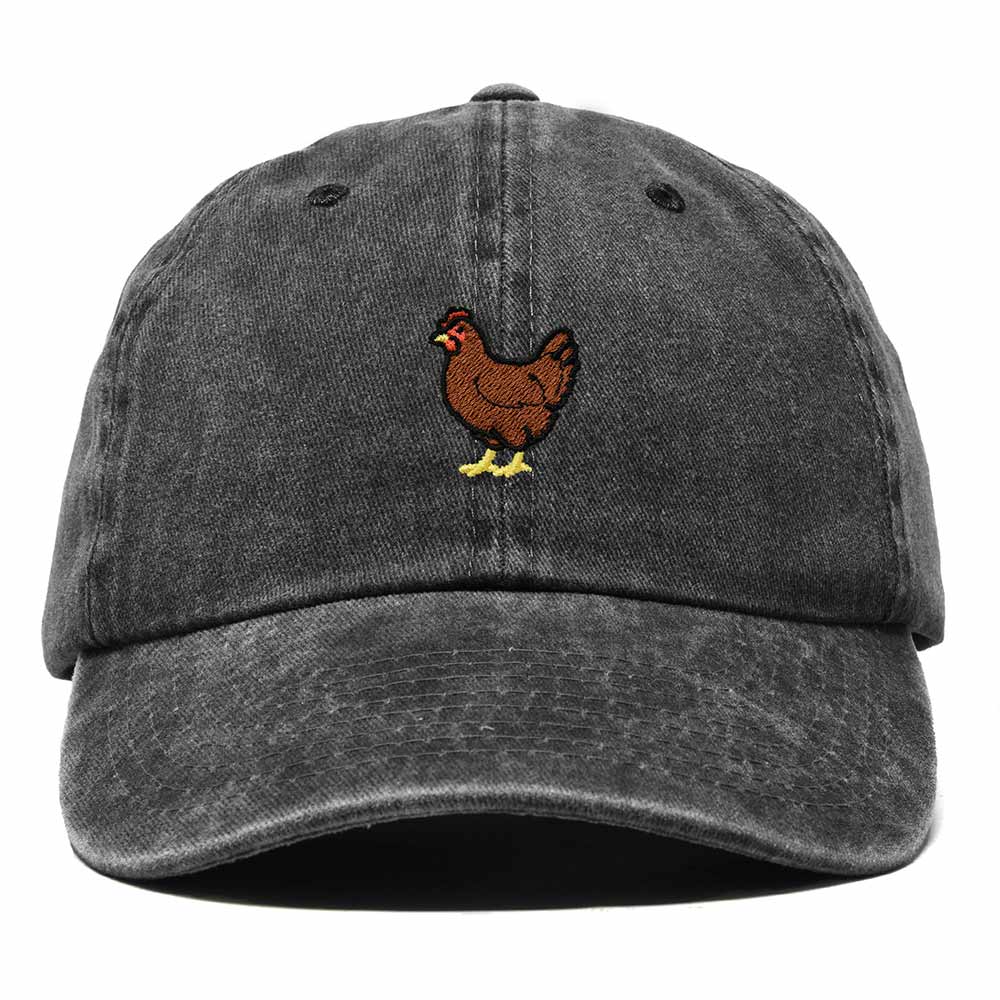 Dalix Rhode Island Red Embroidered Bird Cotton Baseball Cap Dad Hat Mens Womens Outdoor Summer in Washed Black