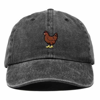 Dalix Rhode Island Red Embroidered Bird Cotton Baseball Cap Dad Hat Mens Womens Outdoor Summer in Washed Black