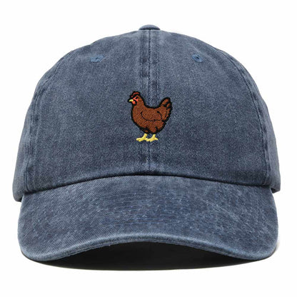 Dalix Rhode Island Red Embroidered Bird Cotton Baseball Cap Dad Hat Mens Womens Outdoor Summer in Washed Navy Blue