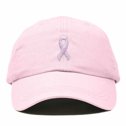 Dalix Pink Ribbon Dad Hat Breast Cancer Awareness Adjustable Cotton Baseball Cap Unstructured Low Profile Cap Womens in Washed Pink