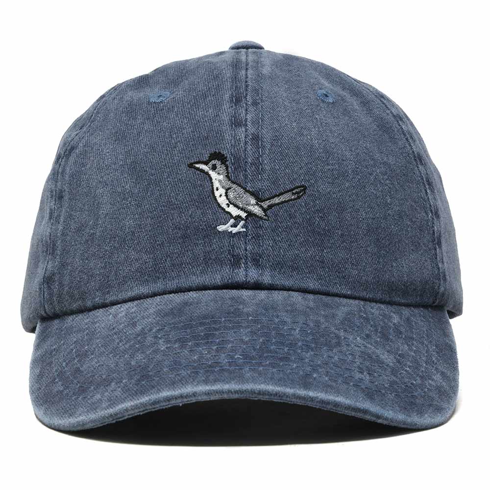 Dalix Greater Roadrunner New Mexico Embroidered Bird Cotton Baseball Cap Dad Hat Mens Womens Outdoor Summer in Washed Navy Blue