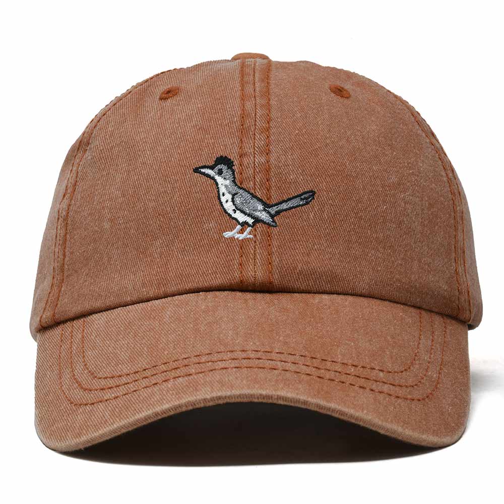 Dalix Greater Roadrunner New Mexico Embroidered Bird Cotton Baseball Cap Dad Hat Mens Womens Outdoor Summer in Washed Orange