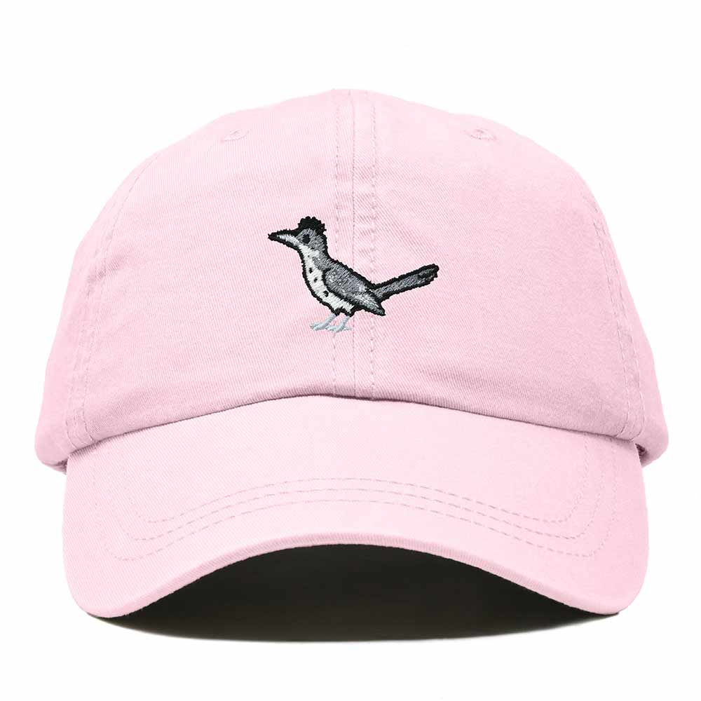 Dalix Greater Roadrunner New Mexico Embroidered Bird Cotton Baseball Cap Dad Hat Mens Womens Outdoor Summer in Washed Pink