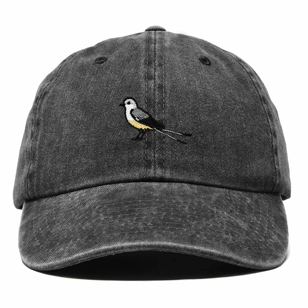 Dalix Scissor Tailed Flycatcher Oklahoma Embroidered Bird Cotton Baseball Cap Dad Hat Mens Womens Outdoor Summer in Washed Black