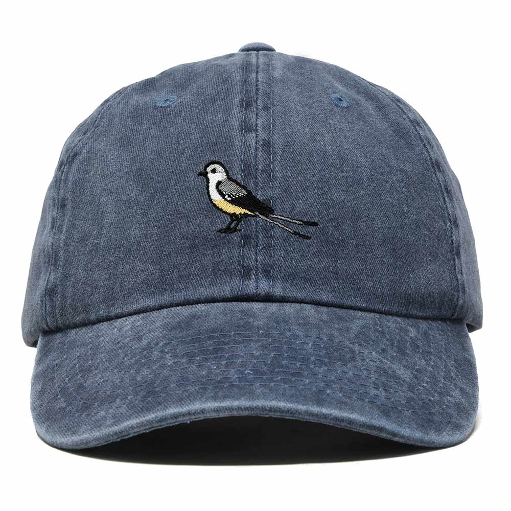 Dalix Scissor Tailed Flycatcher Oklahoma Embroidered Bird Cotton Baseball Cap Dad Hat Mens Womens Outdoor Summer in Washed Navy Blue