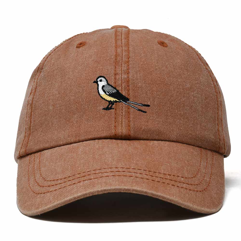 Dalix Scissor Tailed Flycatcher Oklahoma Embroidered Bird Cotton Baseball Cap Dad Hat Mens Womens Outdoor Summer in Washed Orange