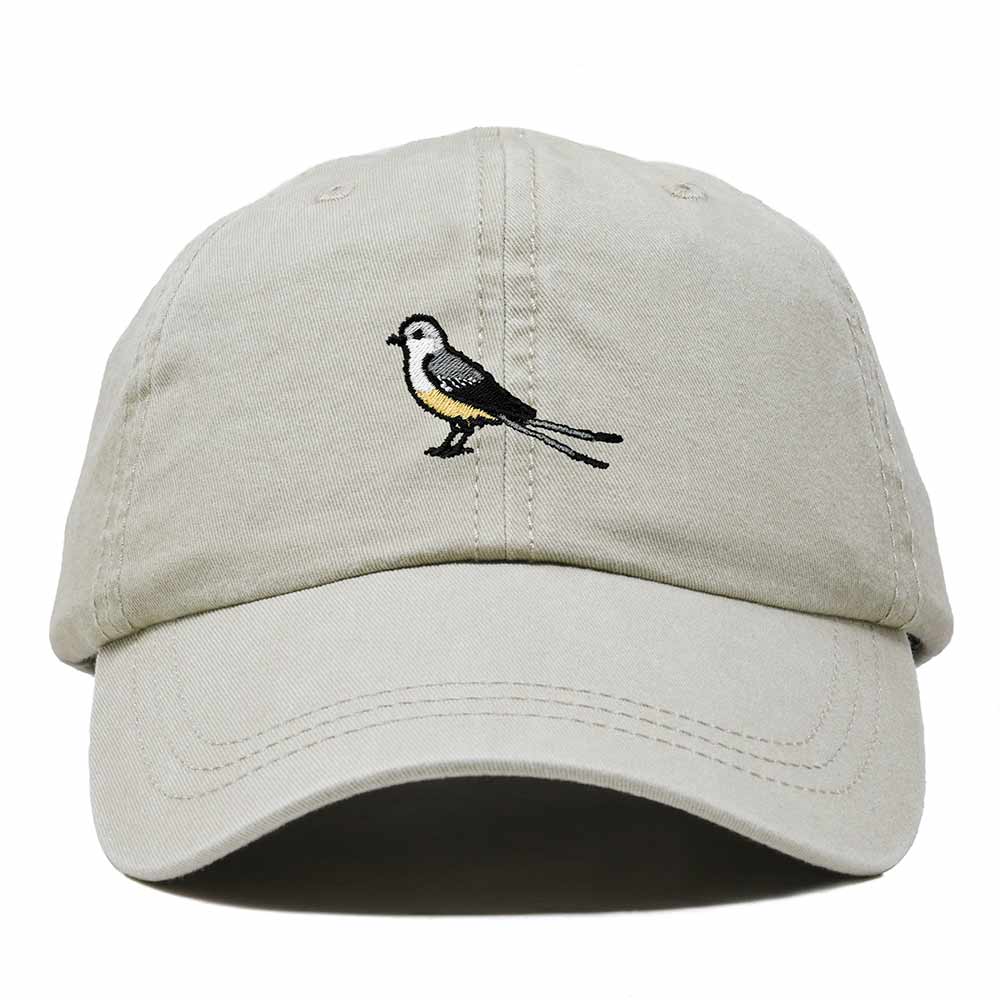 Dalix Scissor Tailed Flycatcher Oklahoma Embroidered Bird Cotton Baseball Cap Dad Hat Mens Womens Outdoor Summer in Washed Stone White