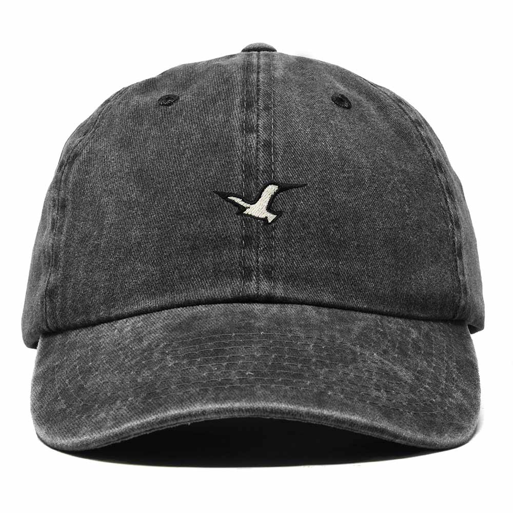 Dalix Seagull Bird Embroidered Dad Hat Adjustable Cotton Twill Baseball Cap Cute Casual for Women in Washed Black