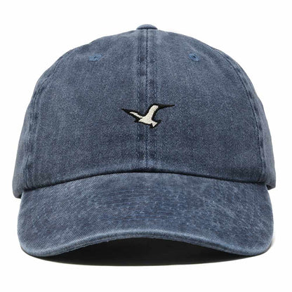 Dalix Seagull Bird Embroidered Dad Hat Adjustable Cotton Twill Baseball Cap Cute Casual for Women in Washed Navy Blue