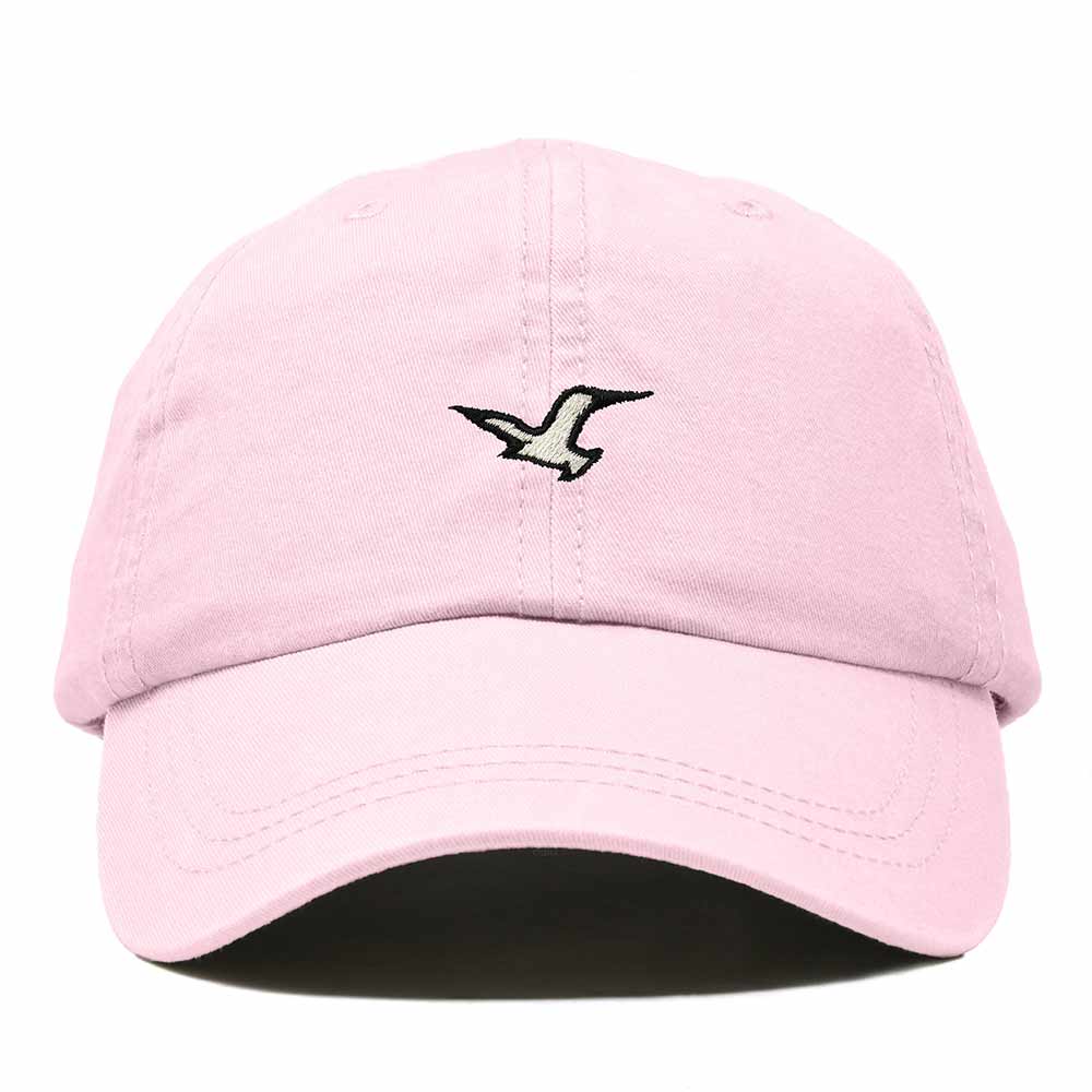 Dalix Seagull Bird Embroidered Dad Hat Adjustable Cotton Twill Baseball Cap Cute Casual for Women in Washed Pink