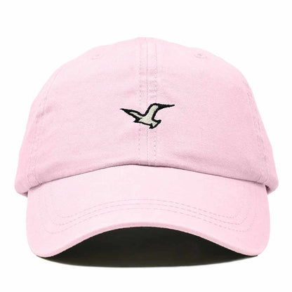 Dalix Seagull Bird Embroidered Dad Hat Adjustable Cotton Twill Baseball Cap Cute Casual for Women in Washed Pink