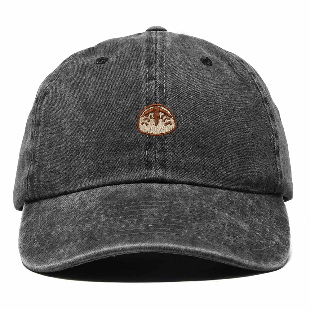 Dalix Sourdough Bread Embroidery Baseball Cap Adjustable Low Profile Cotton Twill Dad Hat Womens in Washed Black