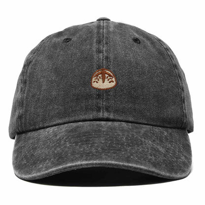Dalix Sourdough Bread Embroidery Baseball Cap Adjustable Low Profile Cotton Twill Dad Hat Womens in Washed Black