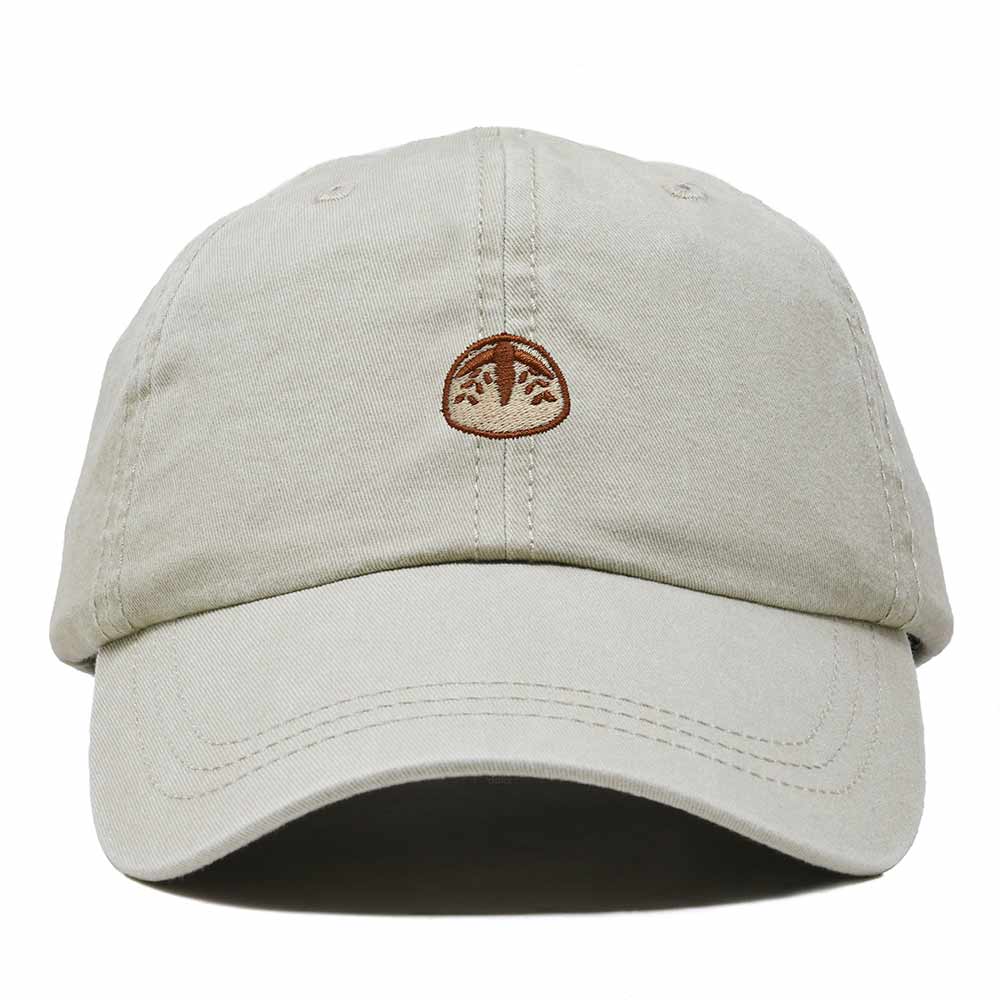 Dalix Sourdough Bread Embroidery Baseball Cap Adjustable Low Profile Cotton Twill Dad Hat Womens in Washed Stone White