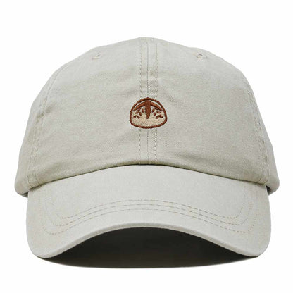 Dalix Sourdough Bread Embroidery Baseball Cap Adjustable Low Profile Cotton Twill Dad Hat Womens in Washed Stone White