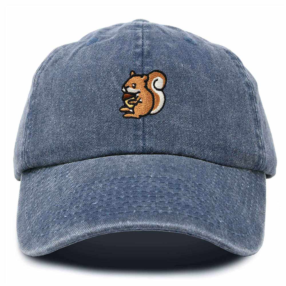 Dalix Squirrel Embroidered Cotton Dad Hat Casual Adjustable Baseball Cap for Nature and Animal Lovers Womens in Black