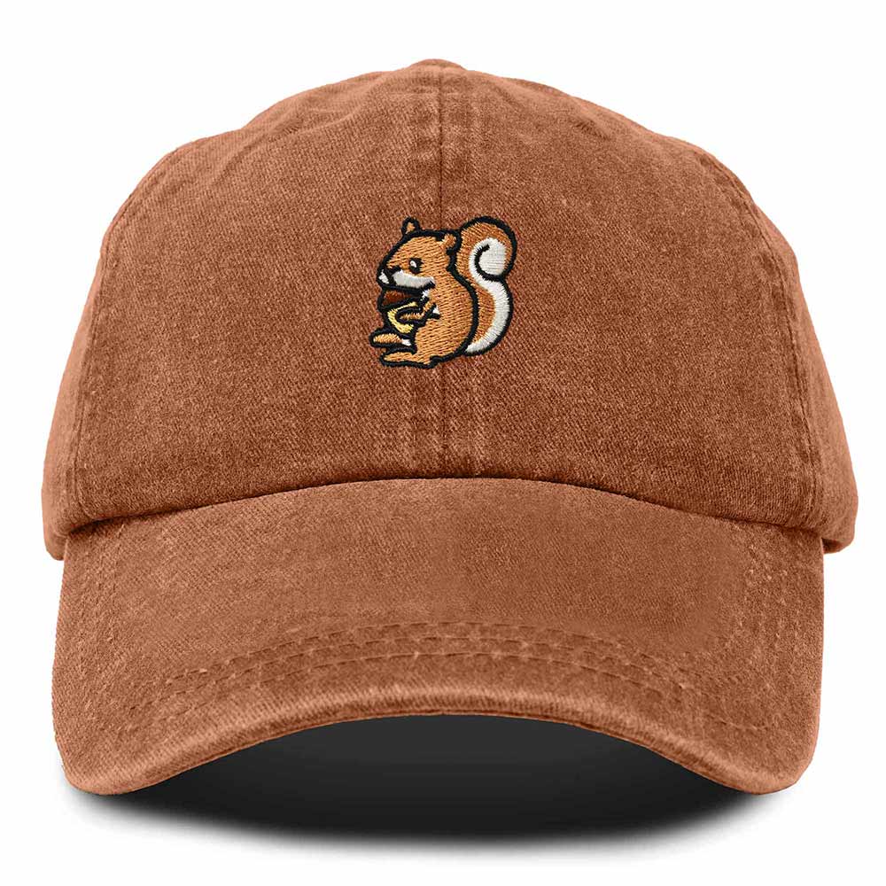 Dalix Squirrel Embroidered Cotton Dad Hat Casual Adjustable Baseball Cap for Nature and Animal Lovers Womens in Black