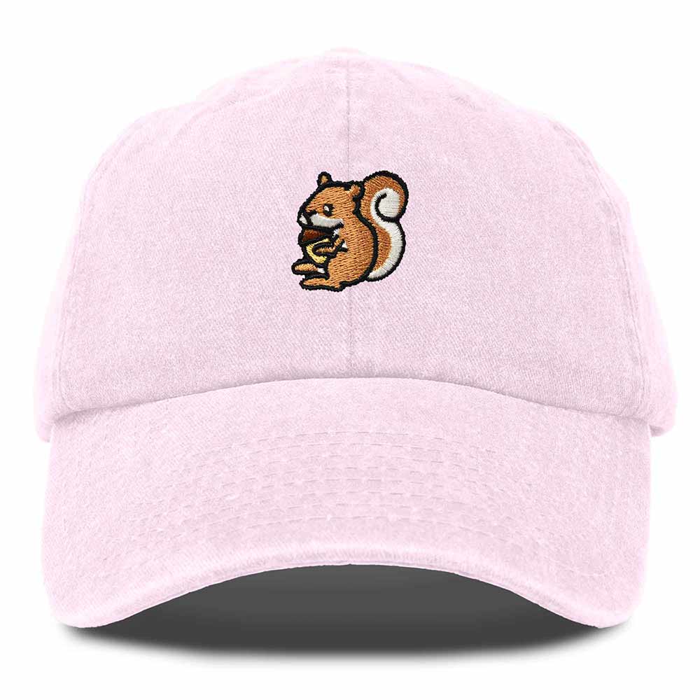 Dalix Squirrel Embroidered Cotton Dad Hat Casual Adjustable Baseball Cap for Nature and Animal Lovers Womens in Black