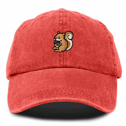 Dalix Squirrel Embroidered Cotton Dad Hat Casual Adjustable Baseball Cap for Nature and Animal Lovers Womens in Black