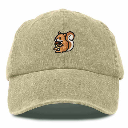 Dalix Squirrel Embroidered Cotton Dad Hat Casual Adjustable Baseball Cap for Nature and Animal Lovers Womens in Black