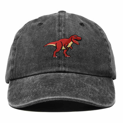 Dalix T Rex Embroidered Tyrannosaurus Dinosaur Cotton Summer Outdoor Baseball Cap Dad Hat Mens in Washed Black