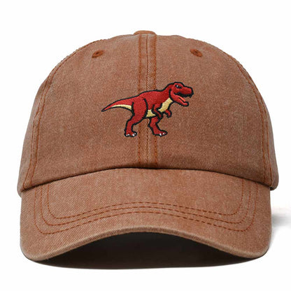 Dalix T Rex Embroidered Tyrannosaurus Dinosaur Cotton Summer Outdoor Baseball Cap Dad Hat Mens in Washed Orange