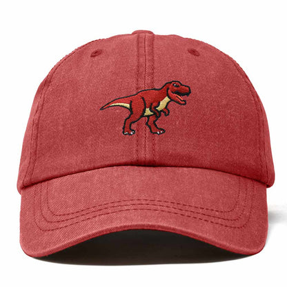 Dalix T Rex Embroidered Tyrannosaurus Dinosaur Cotton Summer Outdoor Baseball Cap Dad Hat Mens in Washed Red