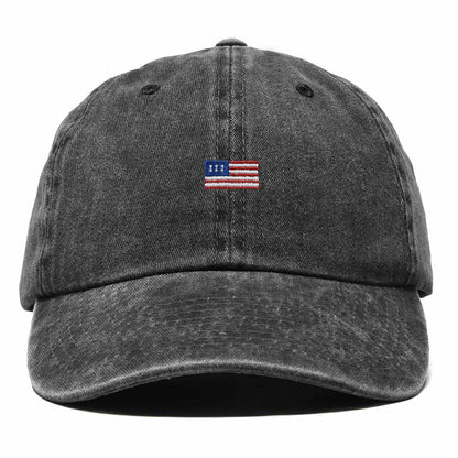 Dalix USA Flag Embroidered Dad Hat Adjustable Cotton Baseball Cap Unstructured Low Profile Everyday Americana Hat in Washed Black
