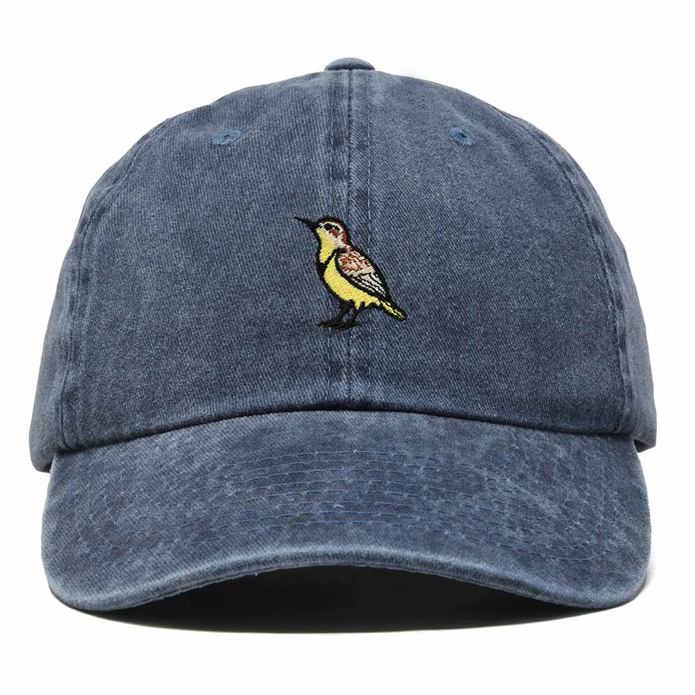 Dalix Western Meadowlark Oregon Embroidered Bird Cotton Baseball Cap Dad Hat Mens Womens Outdoor Summer
 Embroidered Bird Cotton Baseball Cap Dad Hat Mens Womens Outdoor Summer in Washed Navy Blue