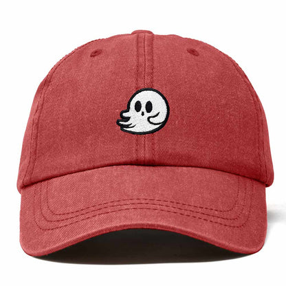 Dalix Whisper Ghost Embroidered Cotton Outdoor Baseball Cap Dad Hat Mens in Washed Red