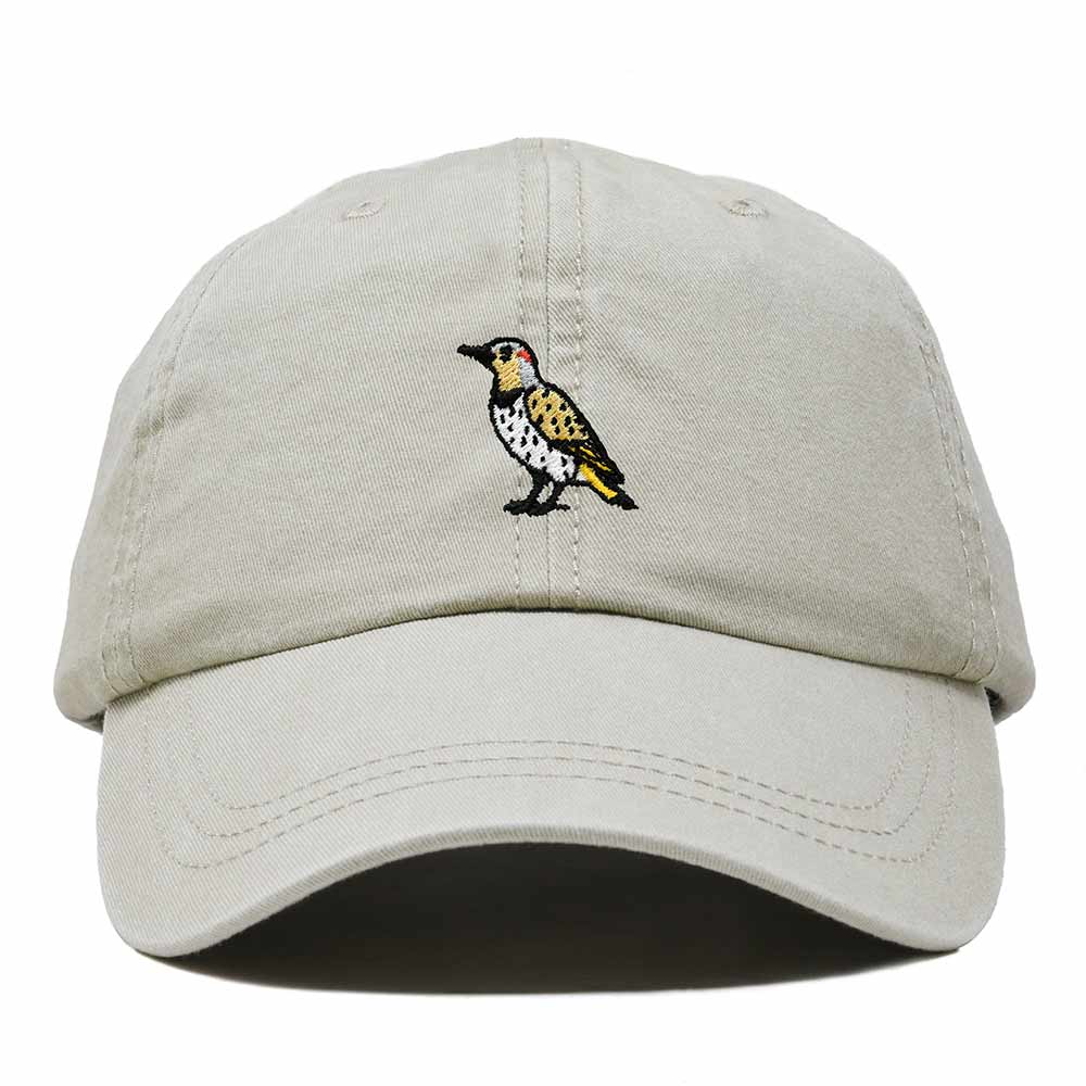 Dalix Yellowhammer Alabama Embroidered Bird Cotton Baseball Cap Dad Hat Mens Womens Outdoor Summer in Washed Stone White