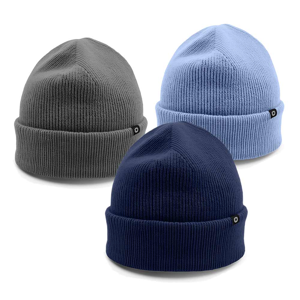 Dalix Beanie (3 Pack) in Asphalt Gray, Periwinkle, and Navy Blue
