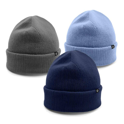 Dalix Beanie (3 Pack) in Asphalt Gray, Periwinkle, and Navy Blue
