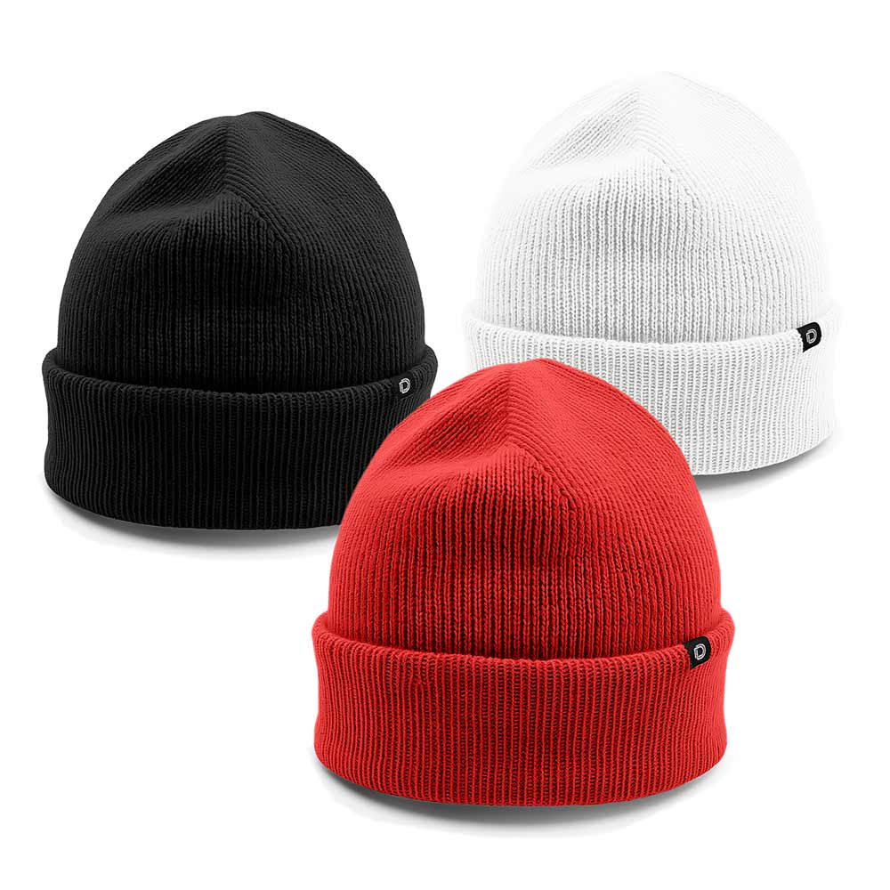 Dalix Beanie (3 Pack) in Black, Red, and White