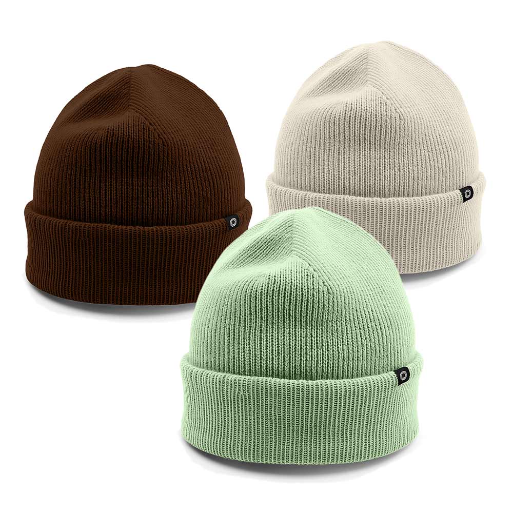 Dalix Beanie (3 Pack) in Brown, Light Green, and Beige
