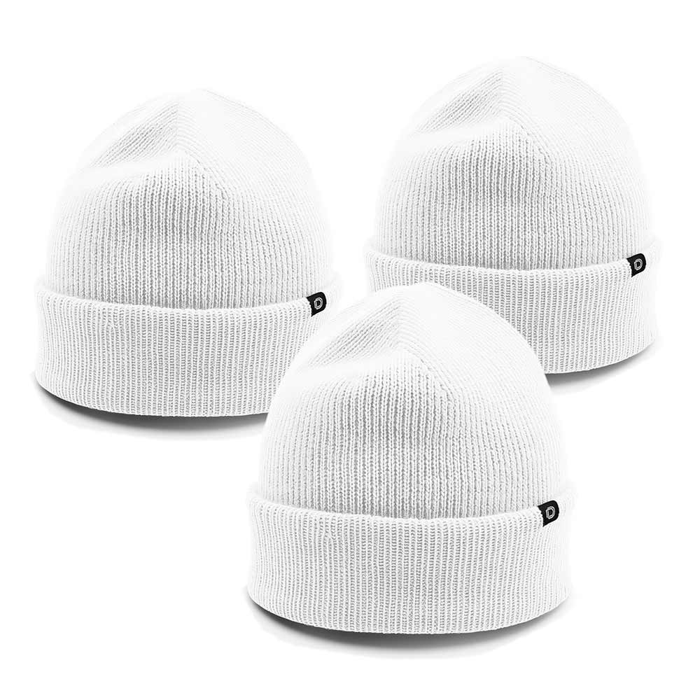 Dalix Beanie (3 Pack) in White, White, and White