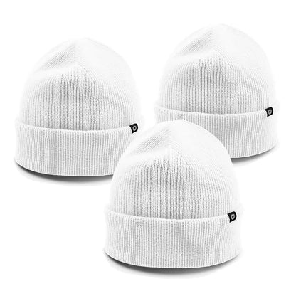 Dalix Beanie (3 Pack) in White, White, and White