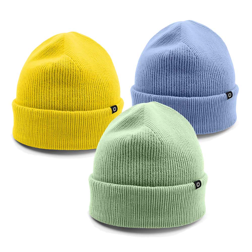 Dalix Beanie (3 Pack) in Yellow, Light Green, and Periwinkle