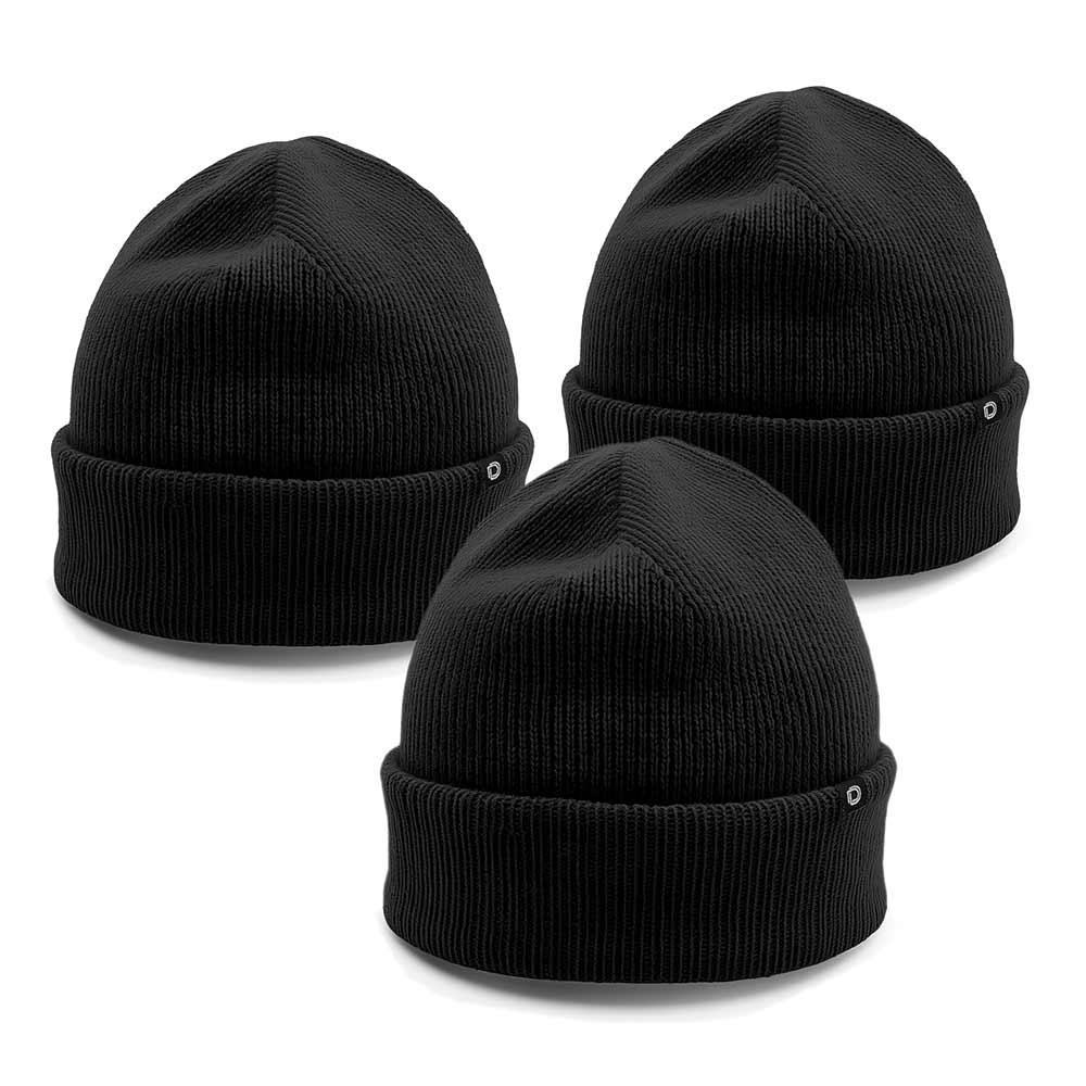 Dalix Beanie (3 Pack) in Black, Black, and Black