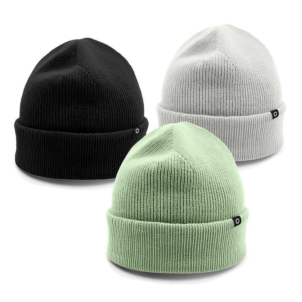 Dalix Beanie (3 Pack) in Black, Light Green, and Light Gray
