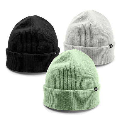 Dalix Beanie (3 Pack) in Black, Light Green, and Light Gray