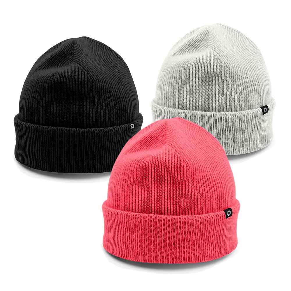 Dalix Beanie (3 Pack) in Black, Neon Pink, and Light Gray